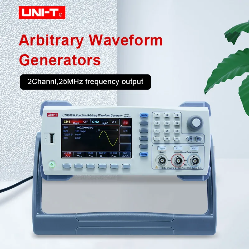 

UNI-T UTG2025A 25MHz 125MS/s 2CH 14-bit Vertical Resolution USB Host Device Function Waveform Signal Generator For Repairing