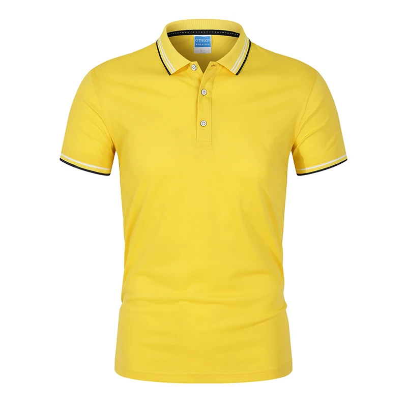 

180g32 mercerized cotton Lapel short sleeve polo shirt (hand tear label)