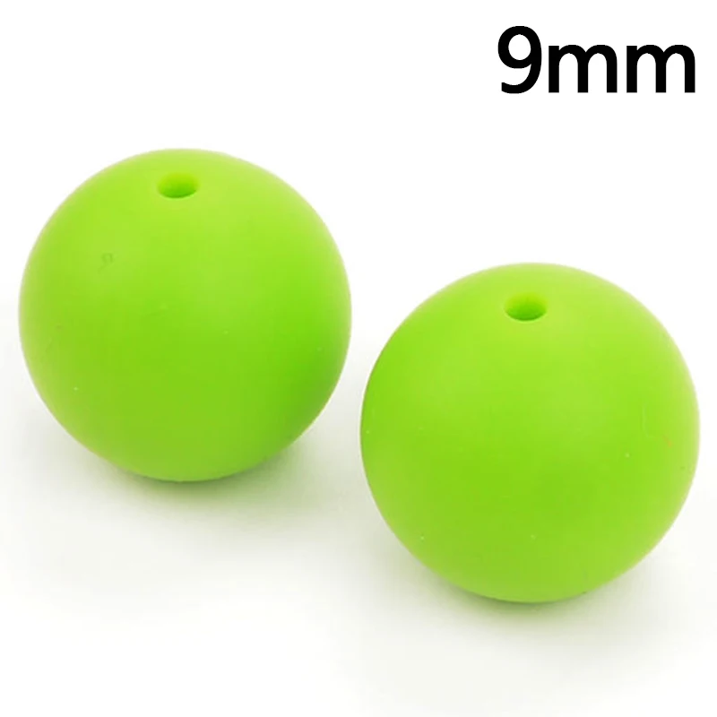 Chartreuse LOFCA 50 шт./партия 9 мм Силиконовые Бусы Длинные Прорезыватели для зубов еда без бисфенола-а класс детский Прорезыватель жевательные DIY ювелирные изделия ожерелье изготовление - Цвет: Chartreuse