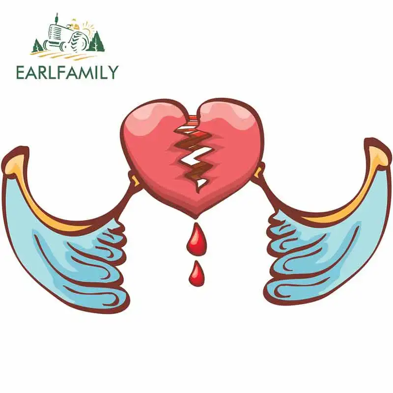 EARLFAMILY 13 см x 11 5 красное разбитое сердце фоторемонт автомобильных наклеек