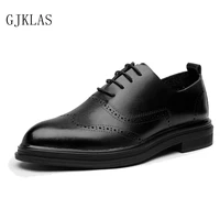 black dress real leather brogues men shoes for suits italian classic elegant oxford hommes formal shoes mens leather footwear
