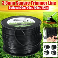 3 3mm x 50m100m142m mowing nylon rope line strimmer brushcutter trimmer long round roll square grass trimmer head nylon line