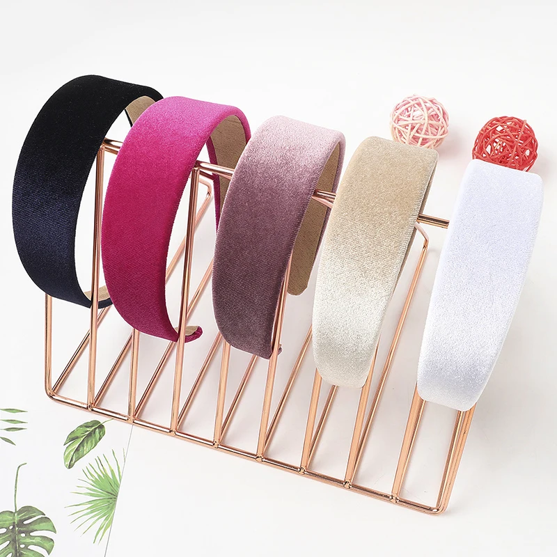 Ободок для волос Женский бархатный модный широкий обруч с толстой губкой ярких