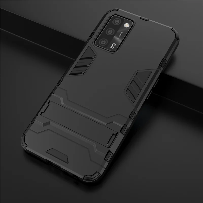 

For Cover Oppo A55 5G Case TPU Bumper Robot Holder Stand Shockproof Armor Back Cover For Oppo A55 5G Phone Case For Oppo A55 5G