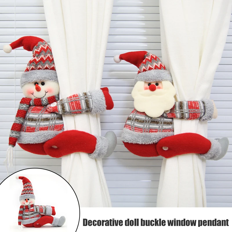 

Рождественские застежки для занавесок клипсы для стариков без лица застежки для кукол занавески ремешок для дома ресторана оконные украше...