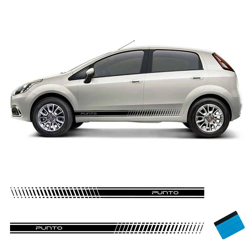 2 шт. наклейки на автомобиль с полосками для гонок виниловая графика Fiat Punto