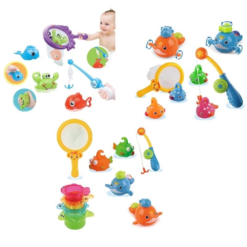 

Интерактивная игрушка для душа 03KD, игровой набор для рыб, водная игрушка, плавающая рыба, набор с рыболовной сеткой, маленькая рыба, Детская ...
