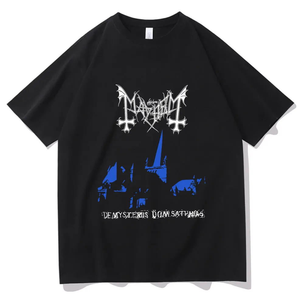 

Модная летняя футболка, новинка, Винтажная футболка с надписью «True Mayhem», черная, с иммортационным престолом, мужская повседневная футболка ...