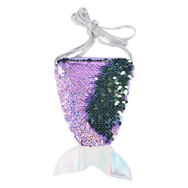 Женский модный двухсторонний Кошелек для монет с блестками наплечный кошелек