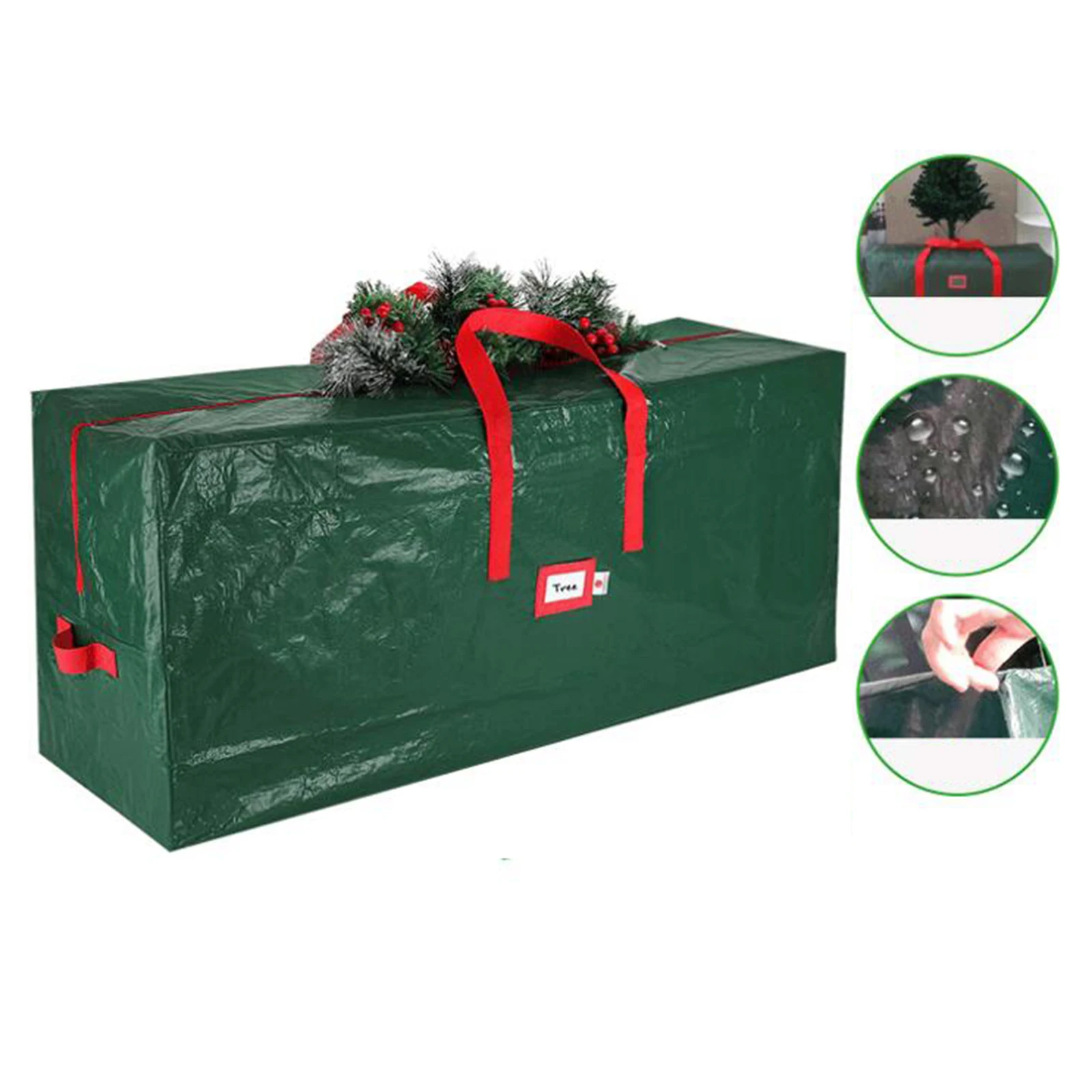 

Xmas Tree Bag Tree with Zip and Handle Sack Storage Bag Household