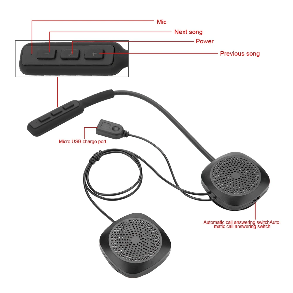 Bluetooth-гарнитура для мотоциклетного/мотоциклетного шлема с поддержкой