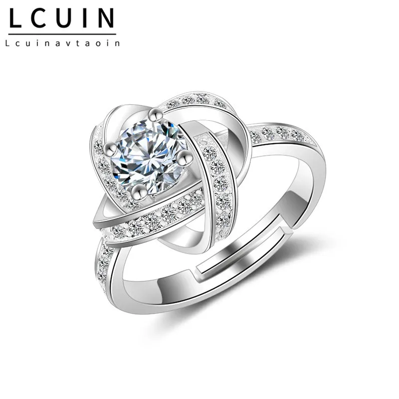 

European And American Ring Female Fashion Temperament Wild Inlaid Zircon Rings Silver Jewelry Anel De Senhora Anneau Anillo