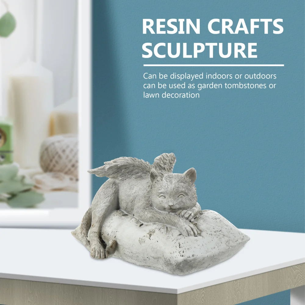 

Cat Memorial Stone Resin Garden Ornament Memorial Tribute Statue for Home Garden