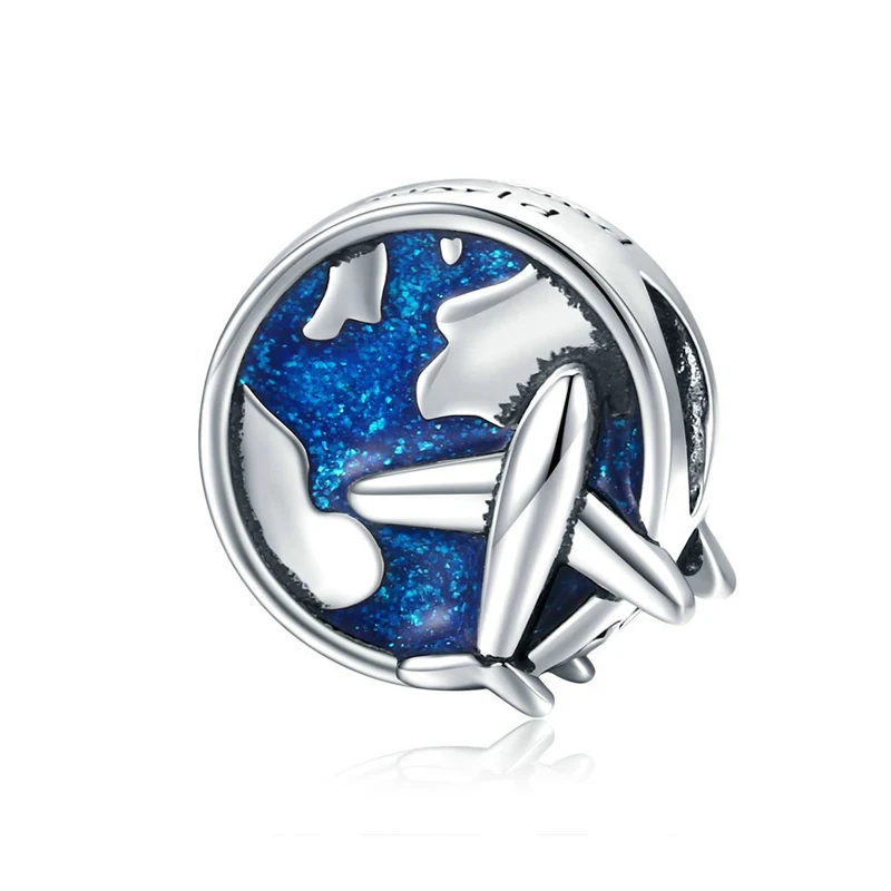 Шарм 925 бусины для мирового путешествия самолета подходят оригинального модного