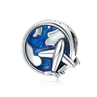 Шарм 925, бусины для мирового путешествия, самолета, подходит для оригинального модного браслета Pandora, Женские Ювелирные изделия, любимый подарок