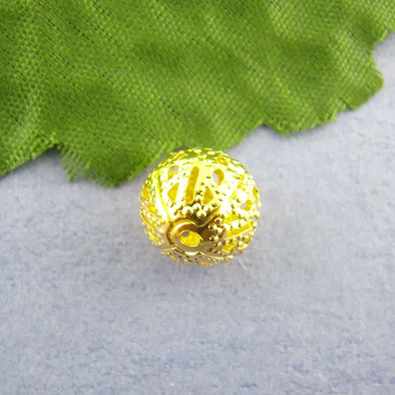 Круглые полые блестящие бусины разделители для изготовления украшений 10 мм