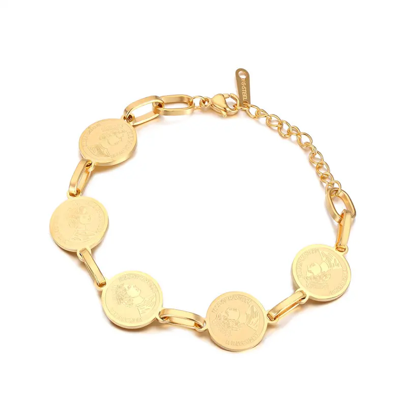 Женский классический браслет с портретом из нержавеющей стали 5 кругами