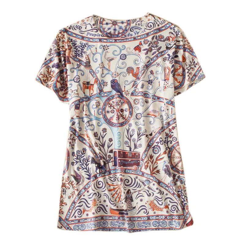 Новая футболка с принтом граффити круглым воротником и коротким