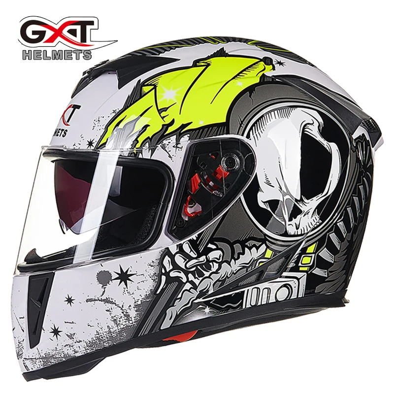 Мотоциклетный шлем на все лицо с двойной защитой Moto casco GXT 358 мотоциклетный для