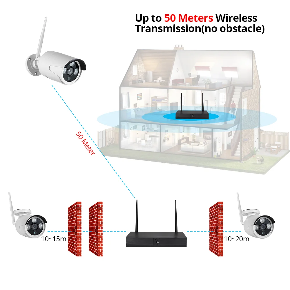 Fuers 4CH CCTV камера система безопасности комплект WIFI беспроводной NVR 1080P ИК ночного