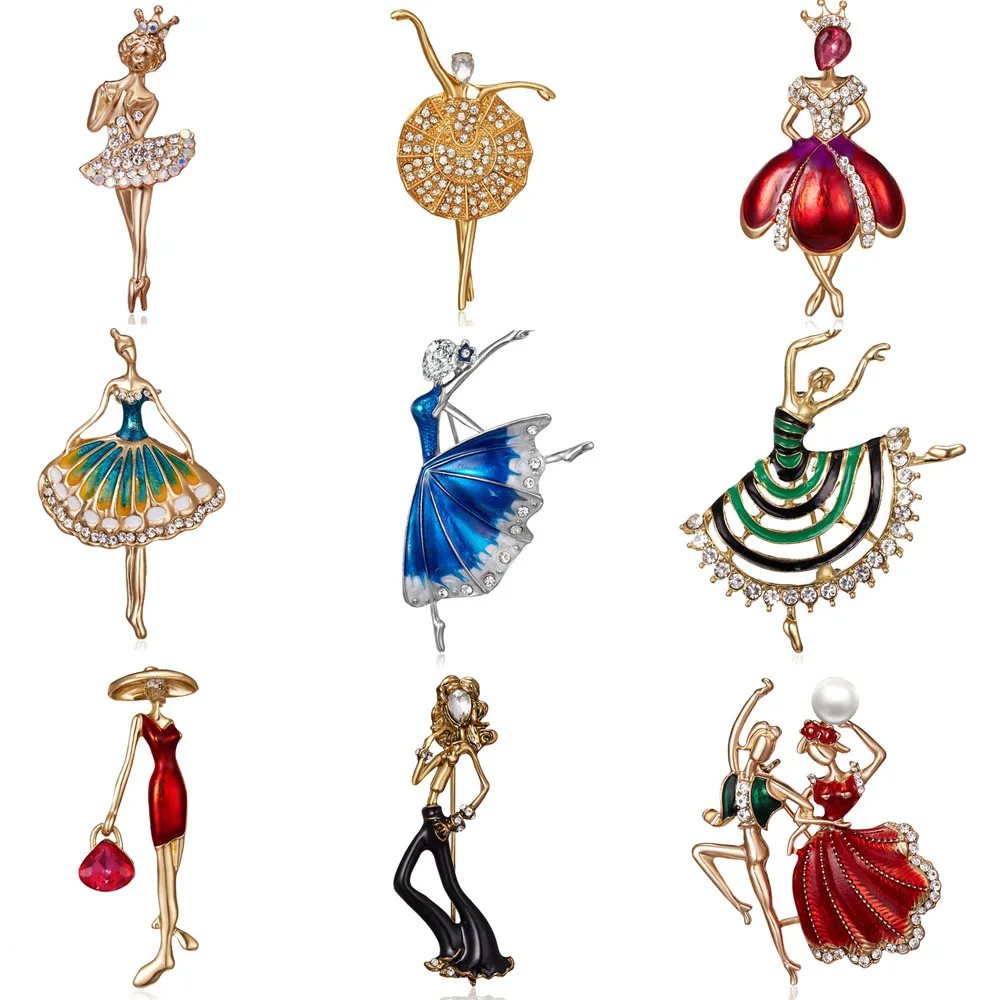 1 шт. модная брошь в виде танцующего мальчика и девочки с рисунком капельного