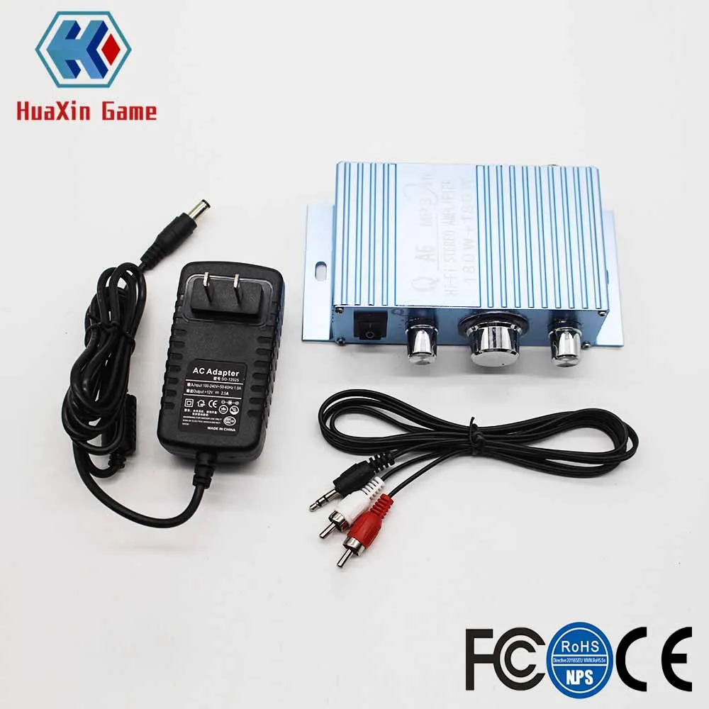 Автомобильный цифровой мини усилитель мощности 12 В 3 А + аудиокабель 180 Вт Hi Fi 2.1CH