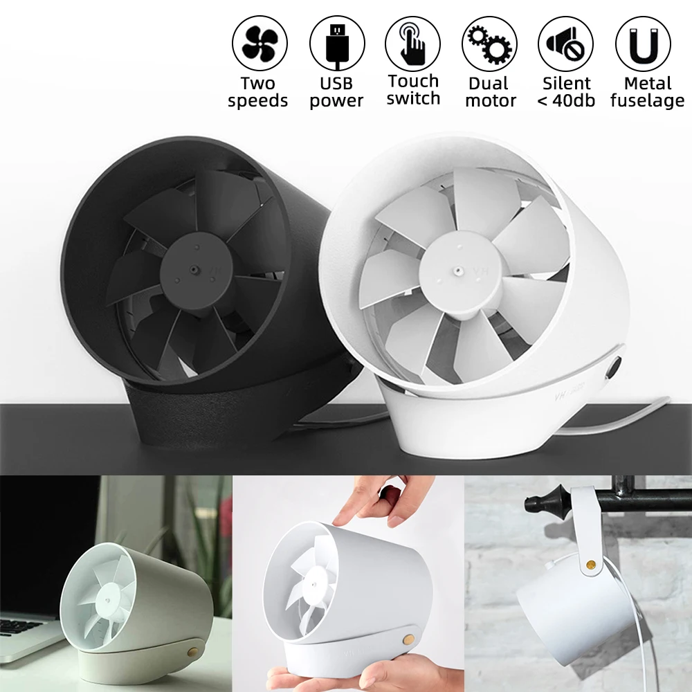 Портативный вентилятор USB Smart Feel летний воздушный охладитель Двойной Лист
