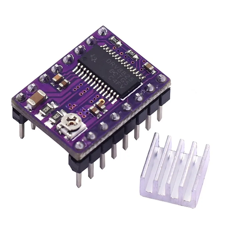 DRV8825 Драйвер шагового двигателя бесшумный драйвер StepStick Ramps 1,4 Reprap 4 PCB модуль с радиатором 3D pinter Часть Аксессуары