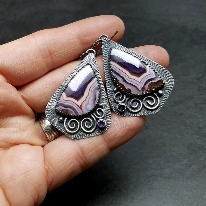 

Indian Religious Vintage Stone Drop Earrings For Women Fashion Jewelry Retro Earings Female Statement Dangle D5M634
