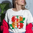 Мехикана рубашки Мексика Латина рубашка Для мексиканского подарка Роза цветочный принт каброна Pero вдохновил милые летние футболки 100% хлопок