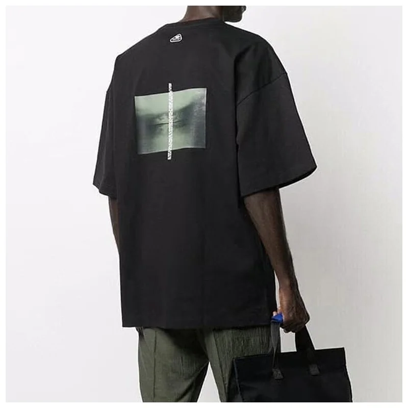 

Новинка 2022, модный топ в стиле high street OAMC с абстрактным принтом пейзажа, мужская и женская Свободная футболка из 100% хлопка с коротким рукавом