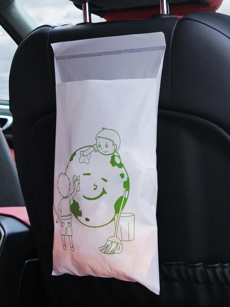 

60pcs Disposable Car Trash Bag Bin Home Kitchen Vomit Self Stick-on Office Office Kitchen Accessories