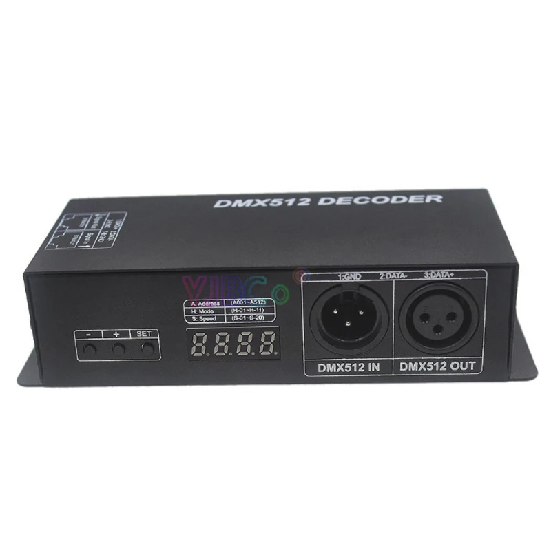12В ~ 24В RGB RGBW 3CH 4CH DMX512 декодер с цифровым дисплеем DMX для PWM * 8A 4A светодиодные полосы