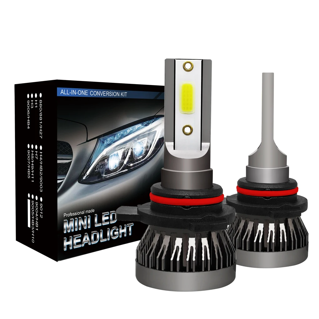 

1 пара автомобилей головной светильник шарик спереди COB светодиодный светильник 6000 К 36 Вт Водонепроницаемый Алюминий головной светильник, H8...