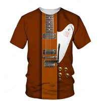 summer mens and womens fashion street music trend 3d t shirt color guitar print hip hop music style popular 130 6xl