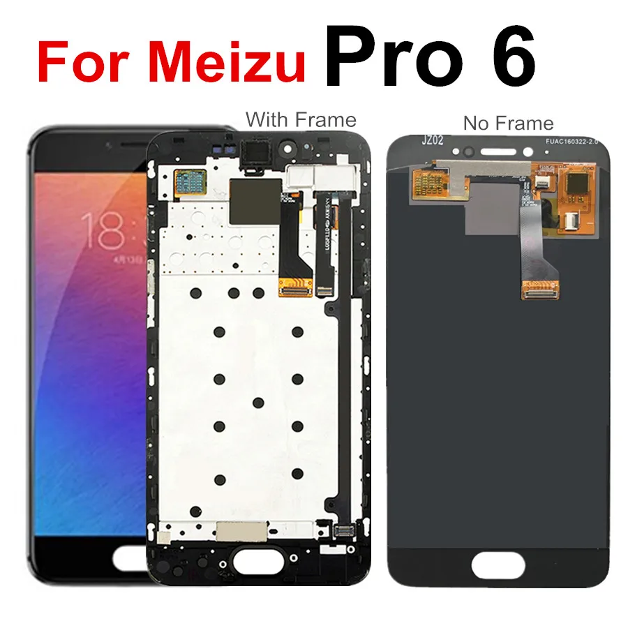 ЖК дисплей для Meizu Pro 6 сменный дигитайзер сенсорной панели pro6 с рамкой M570M