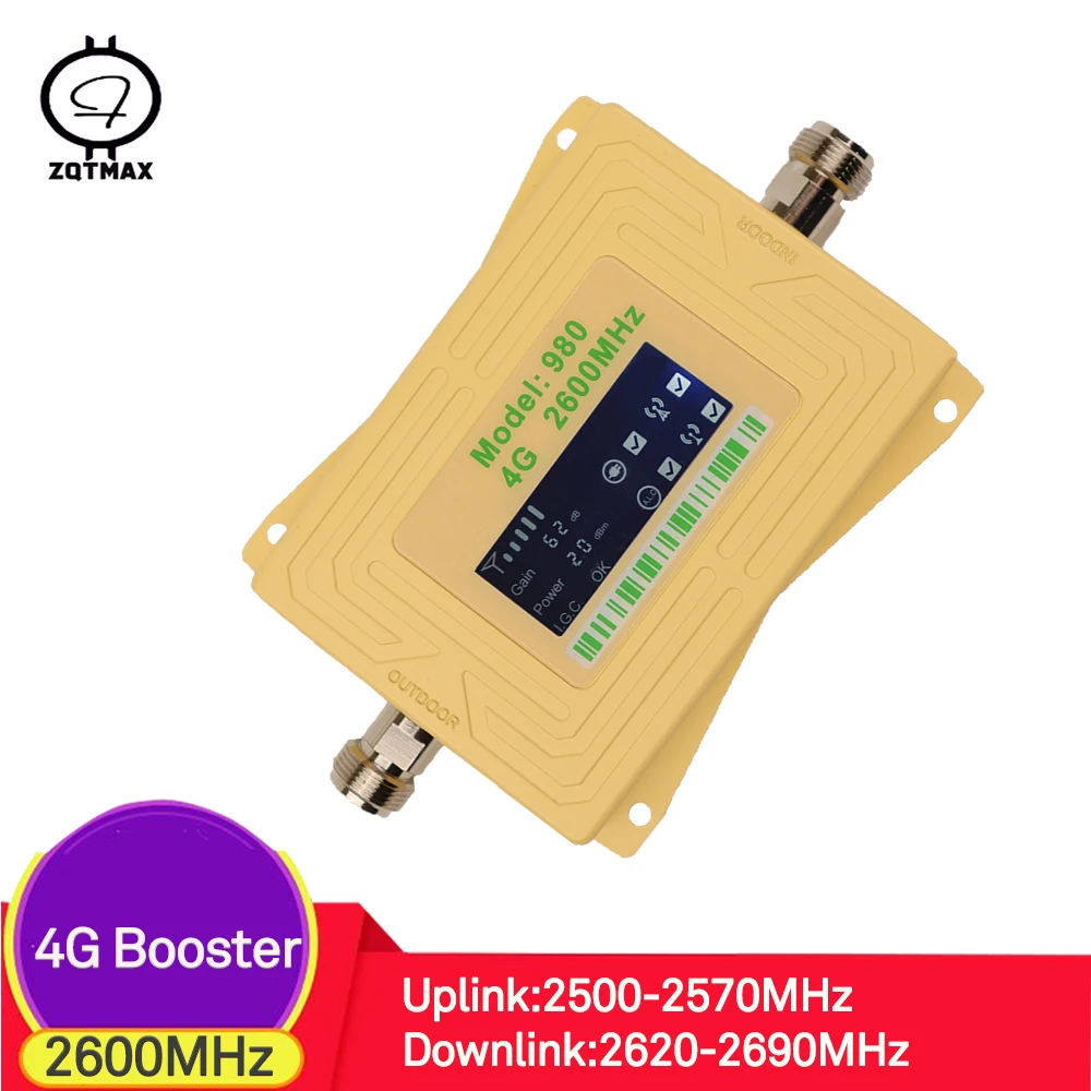 Усилитель мобильного сигнала ZQTMAX 4G диапазон 7 2600 МГц lte ЖК-дисплей 70 дБ | Мобильные