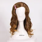 Женский парик для косплея Гермионе Жан Granger, коричневые вьющиеся парики с боковым разделением, термостойкие синтетические волосы + шапочка для парика