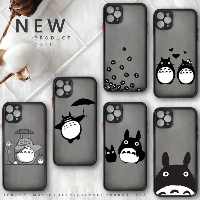 

my neighbor totoro Phone Case For iphone 12 11 8 7 plus mini x xs xr pro max matte transparent cover