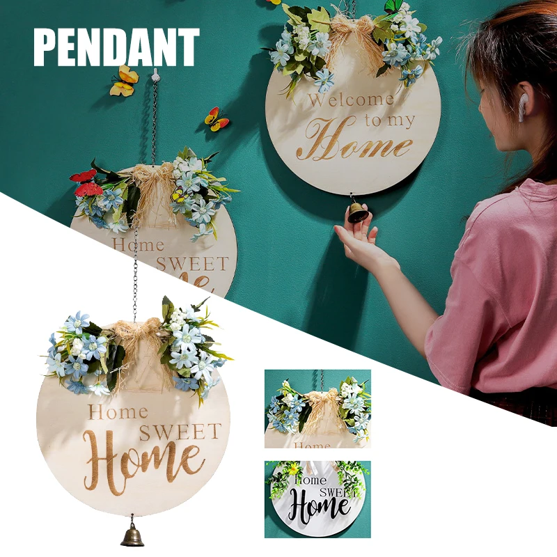 

Simulates Flower Wooden Round Pendant Simple Study Innovative Home Living Room Bedroom Wall Decoration can CSV