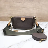 famous brand top quality classic luxury design three piece leather underarm coin purse lady messenger bag free shipping