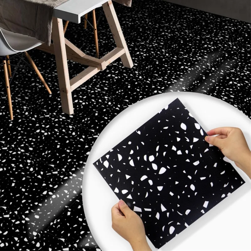 

Broken Star Black Rock Floor Tile Bathroom Non Slip Light Luxury Renovation Kitchen Sticker Home Cupboard Decoration Stickers