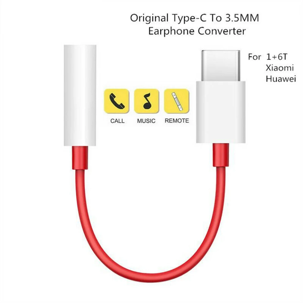 Original For oneplus 6T+1 7Pro usb Type C To 3.5mm Earphone Jack Adapter Aux Audio Cable Smart Phones | Мобильные телефоны и