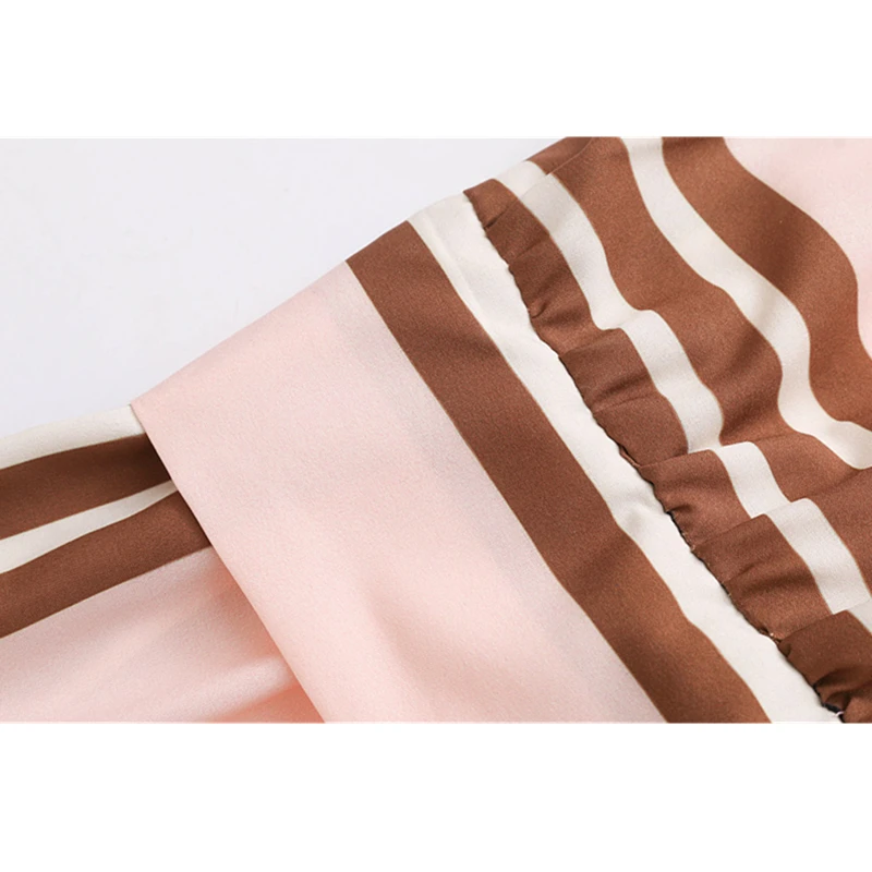 

Spring Summer Women Elegant Striped Long Dress Bow Sashes Three Quarter Sleeve Ladies Office Plus size Dresses Casual Vestidos