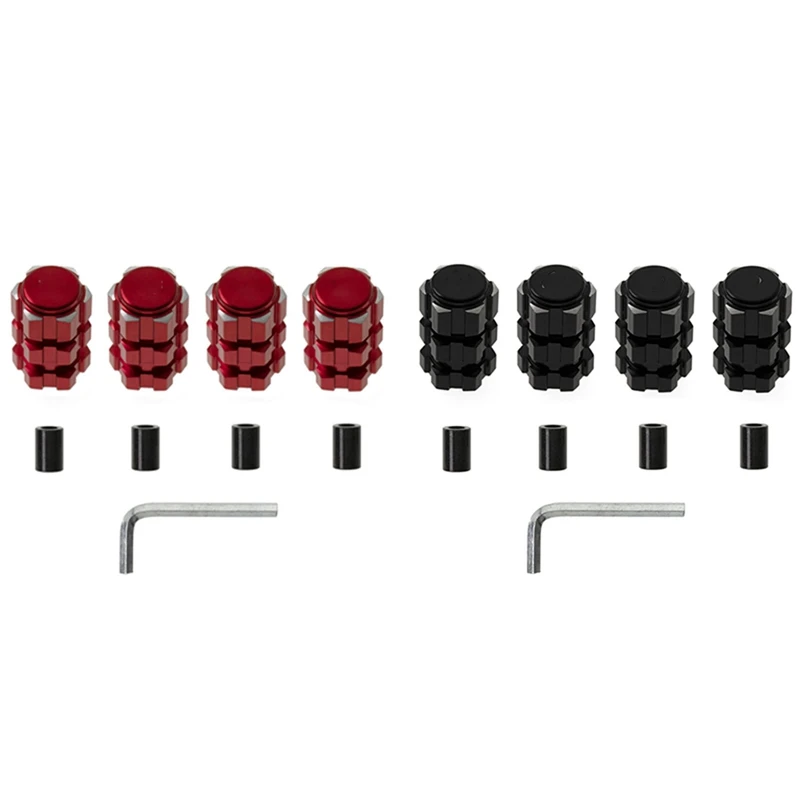 

8Pcs 17Mm Hex Adapter Nuts Splined Wheel Hubs 10Mm Extension Combiner For Traxxas 1/10 MAXX RC Car Parts,Red & Black