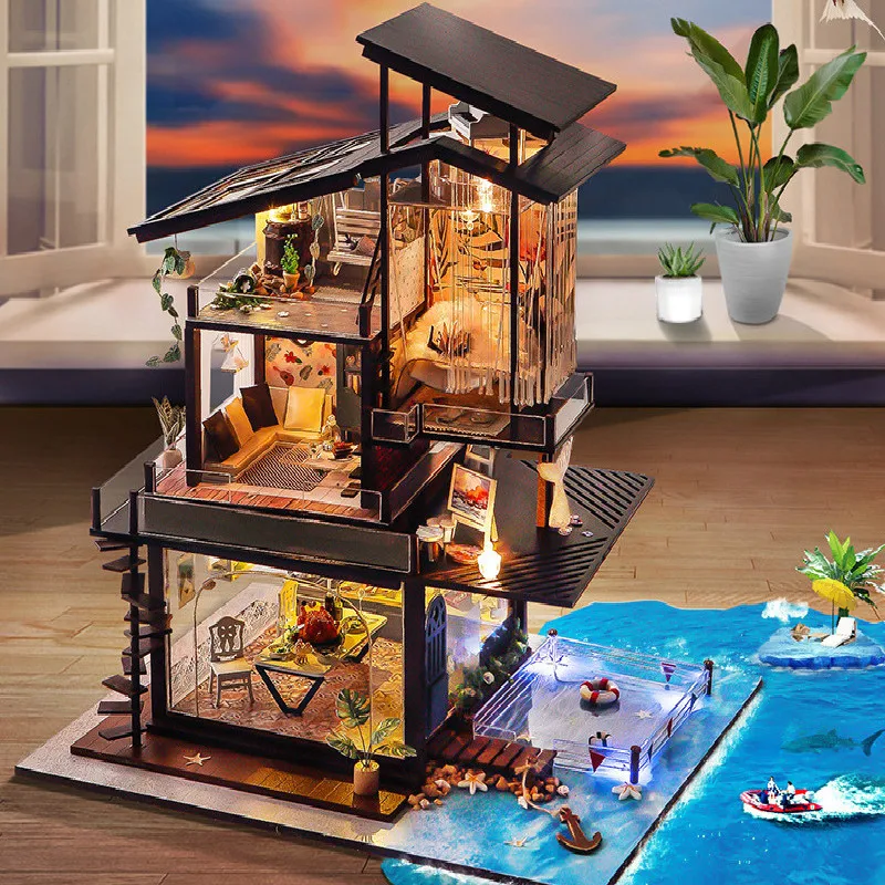 Кукольный дом сделай сам серия Valencia Coast Имитация океана романтический подарок на