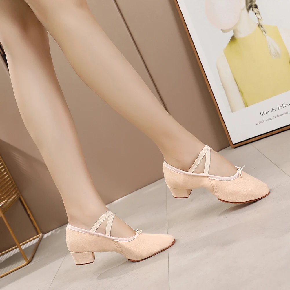 Балетные туфли из натуральной кожи для женщин обувь джазовых танцев на среднем