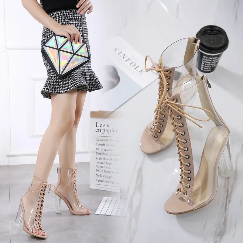 Новинка Обувь для ночного клуба на высоком каблуке с тонким ремешком и