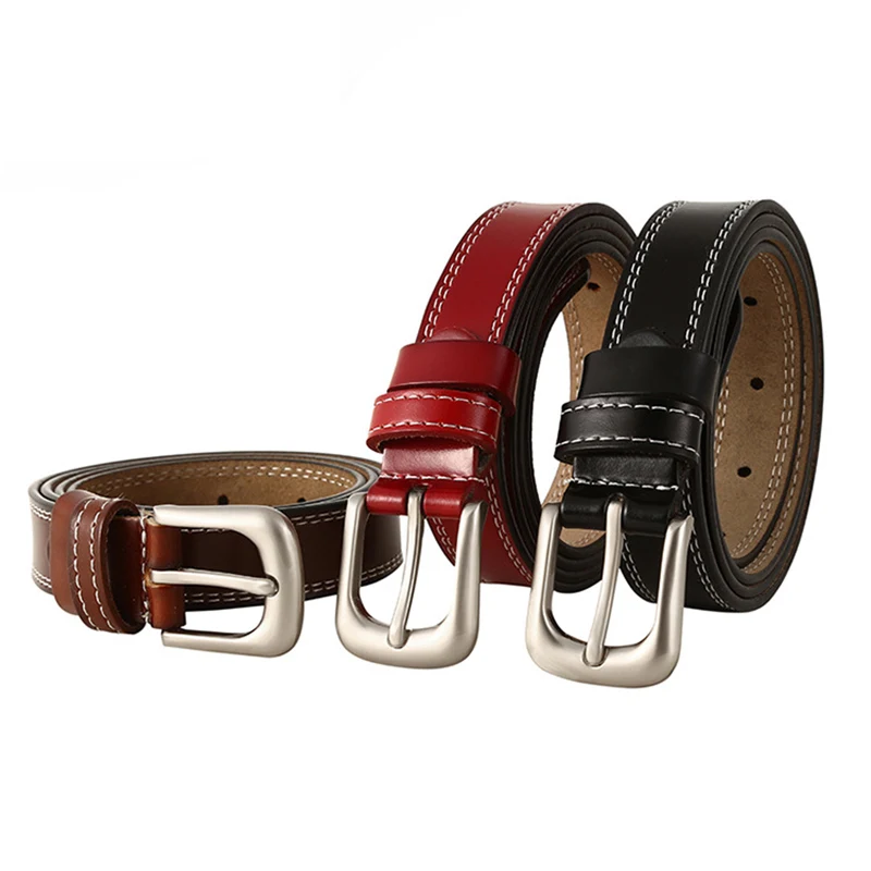 

2021 Simple Casual Decoration Leather Belt for Women Fashion High Quality Leather Belts Pin Buckle Waist Belts