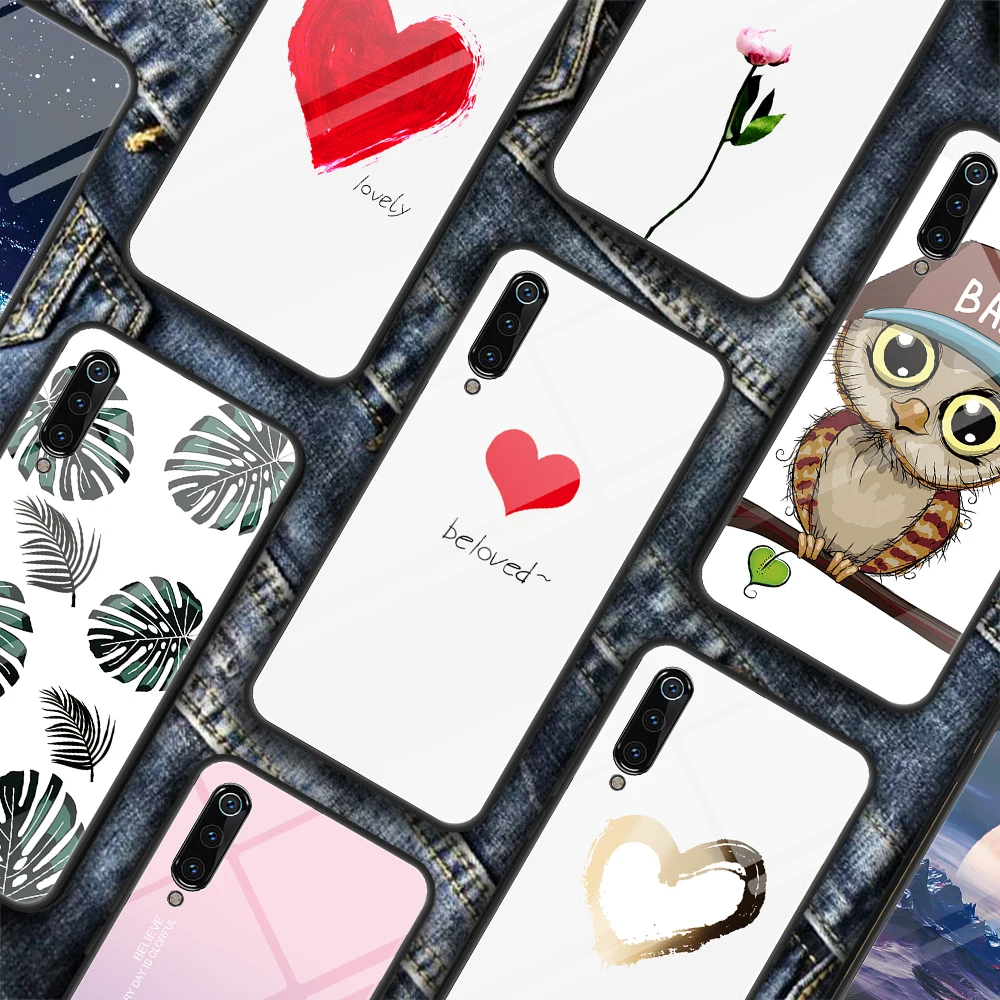 

Luxury Painted Shockproof Glass Phone Case For Xiaomi Redmi Pocophone F1 MI 8 5 6X 5X A2 A1 K20 K30 PRO